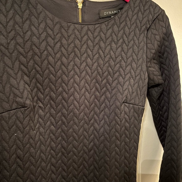 Dynamite Black Long Sleeve Mini Dress - Picture 3 of 6